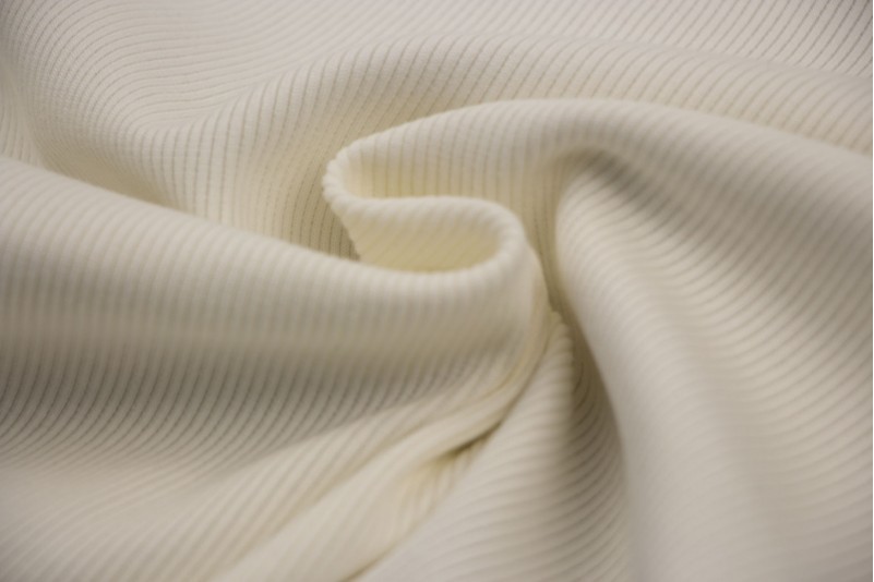 Ткань трикотаж, рибана Италия (коттон 100%, молочный, ширина 1 м)